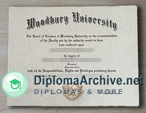 Woodbury University diploma