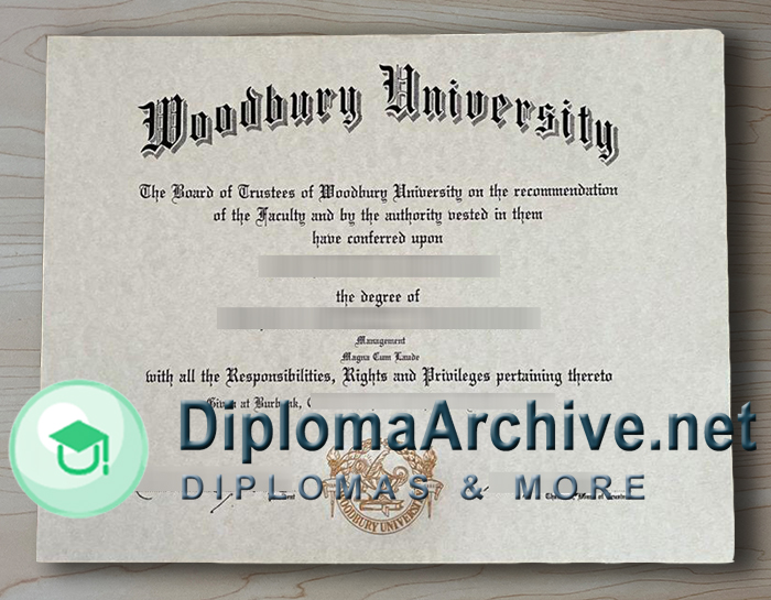 Woodbury University diploma