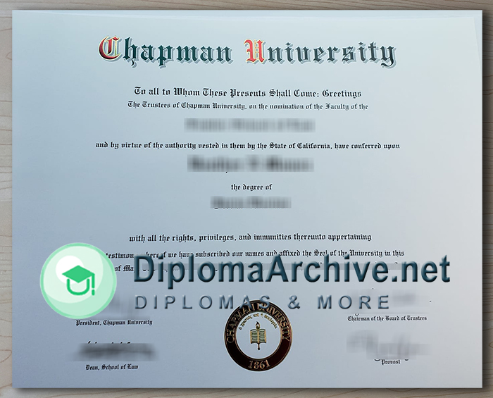 Chapman University diploma