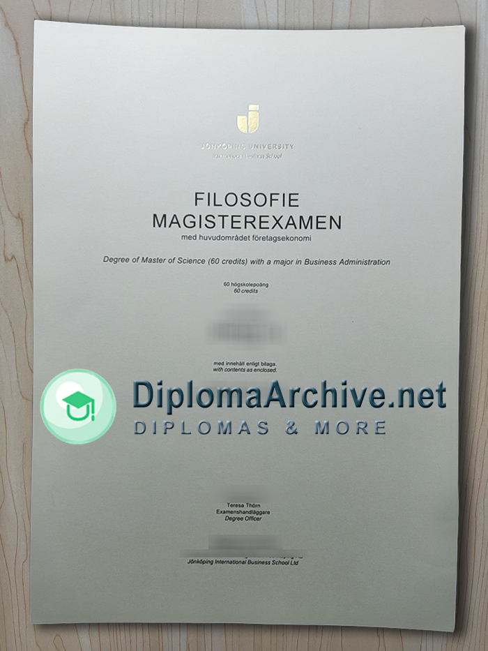 Jönköping University diploma