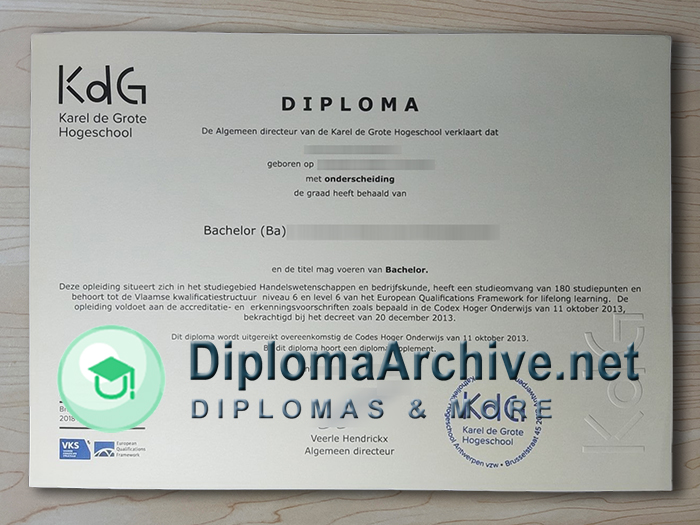 Karel de Grote Hogeschool diploma
