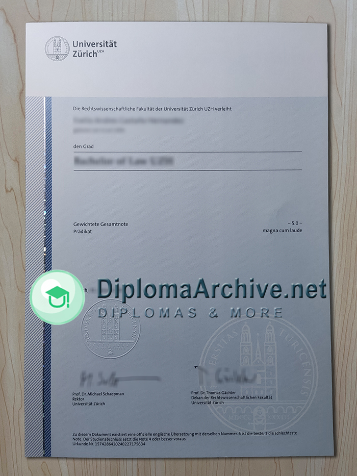 University of Zurich diploma
