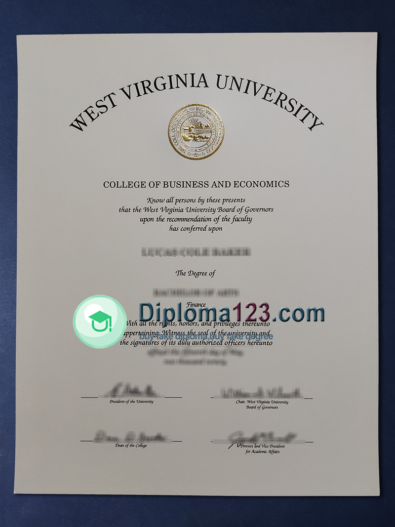 West Virginia University diploma