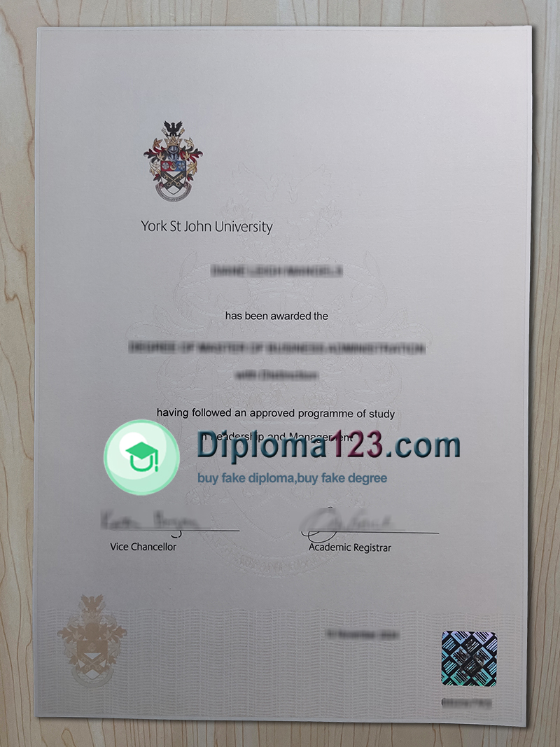 York St John University diploma